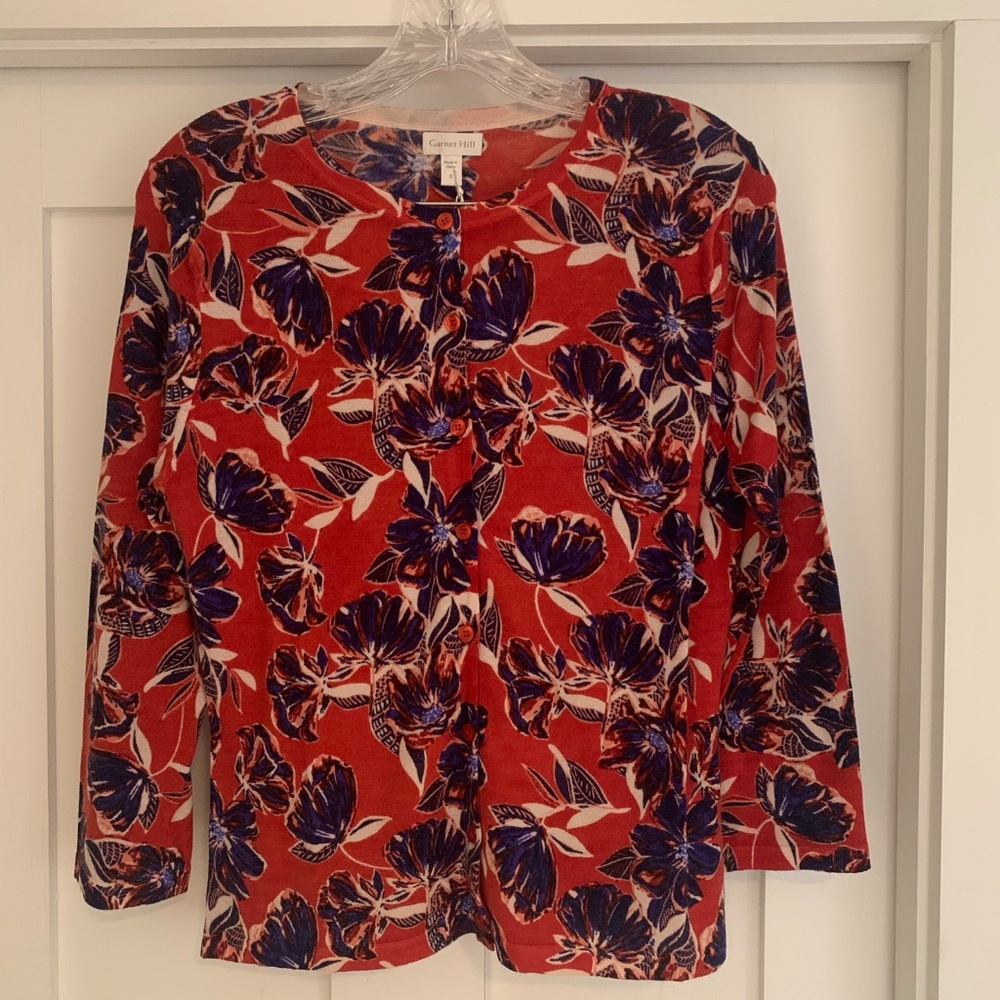 Garnet Hill Eco Merino Cardigan Size S